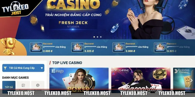 Sảnh chơi Casino trực tuyến tại nhà cái Sin88
